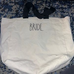 Rae Dunn BRIDE tote bag 16"x20" large NEW